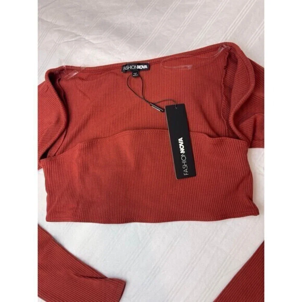 Terracotta Cropped Top‎ Sweater Size M RefN14